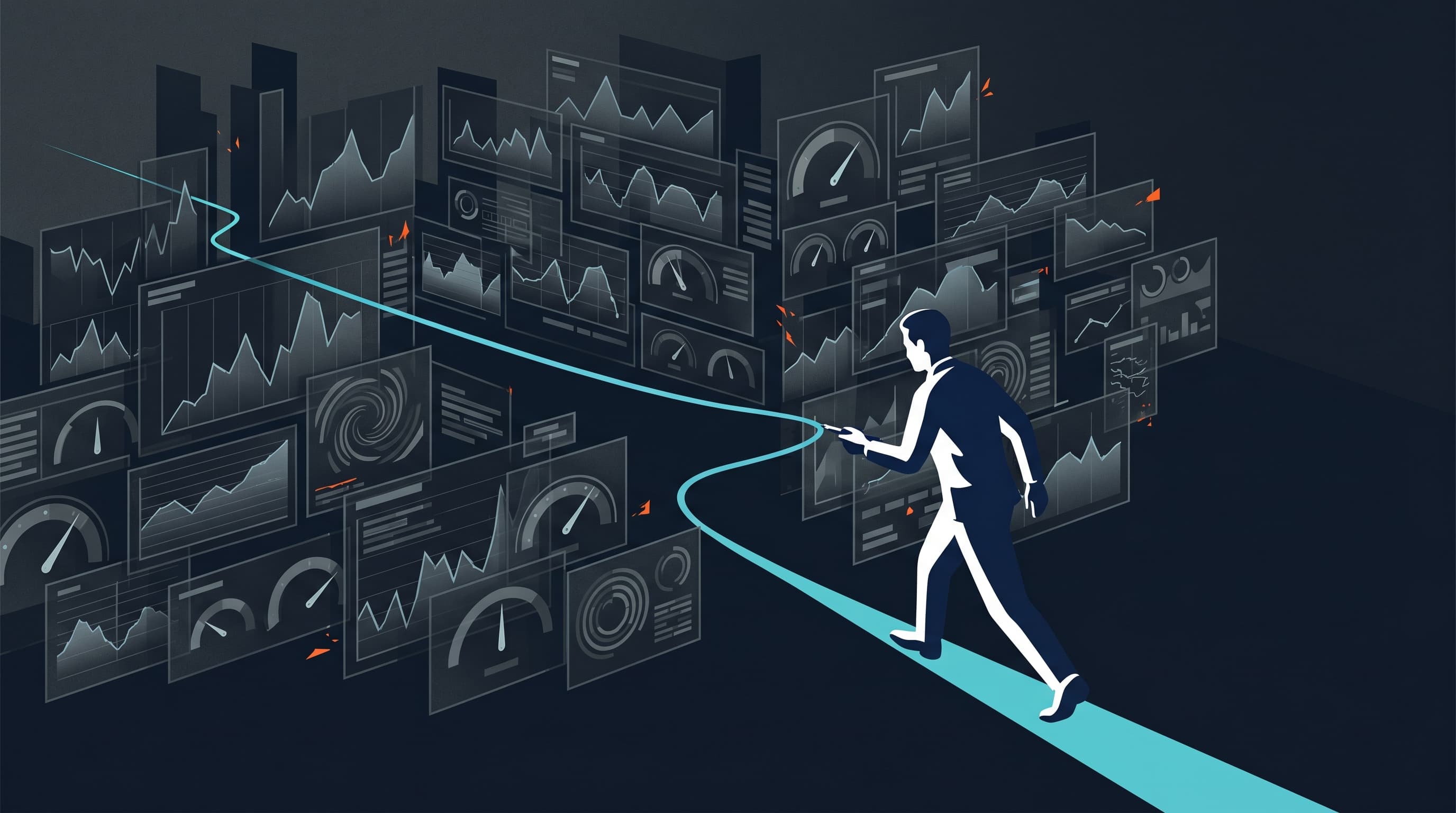 A JobsJudo-style illustration of dashboard theater breaking apart around a clean evidence path.