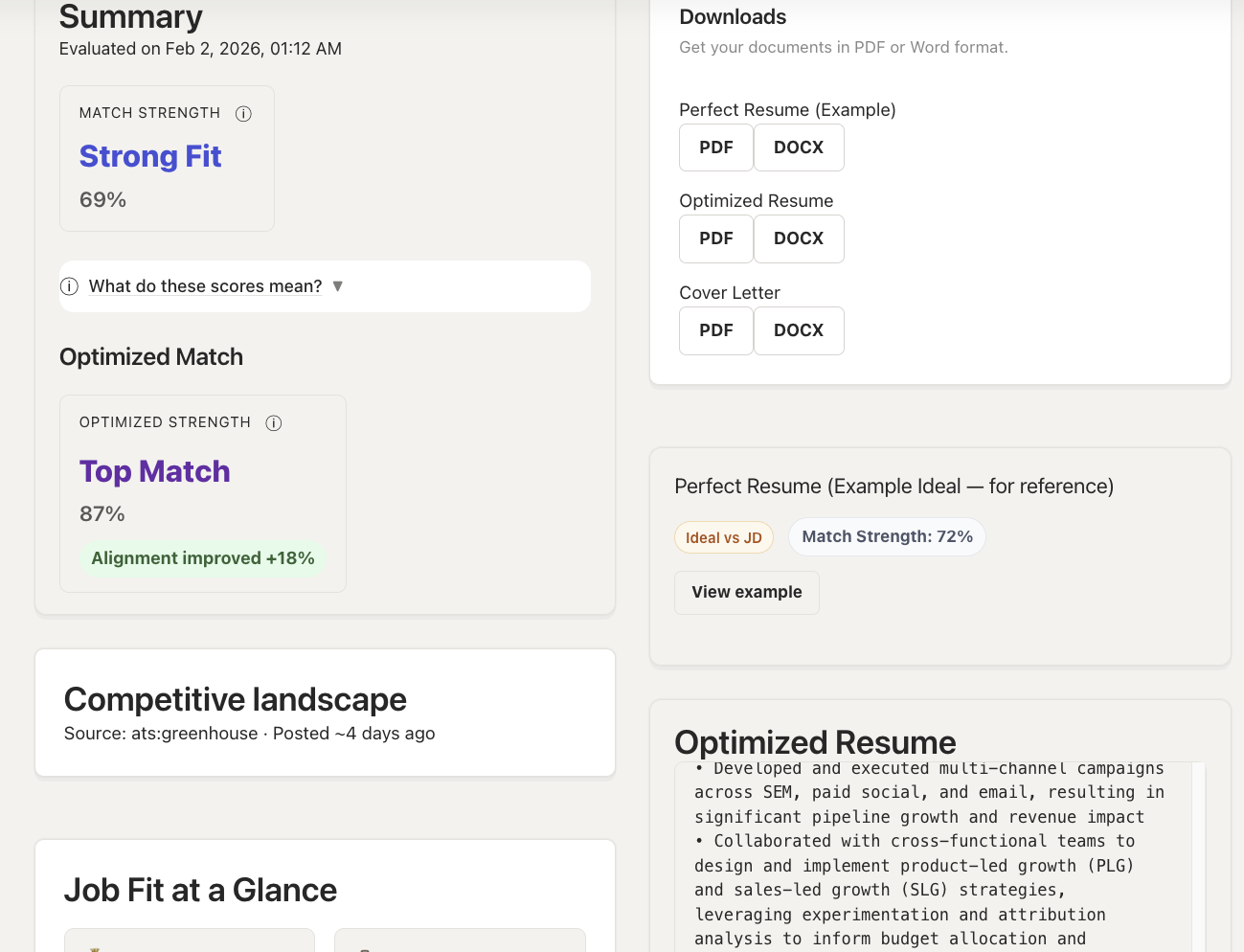 Job Automation and Evaluation Details